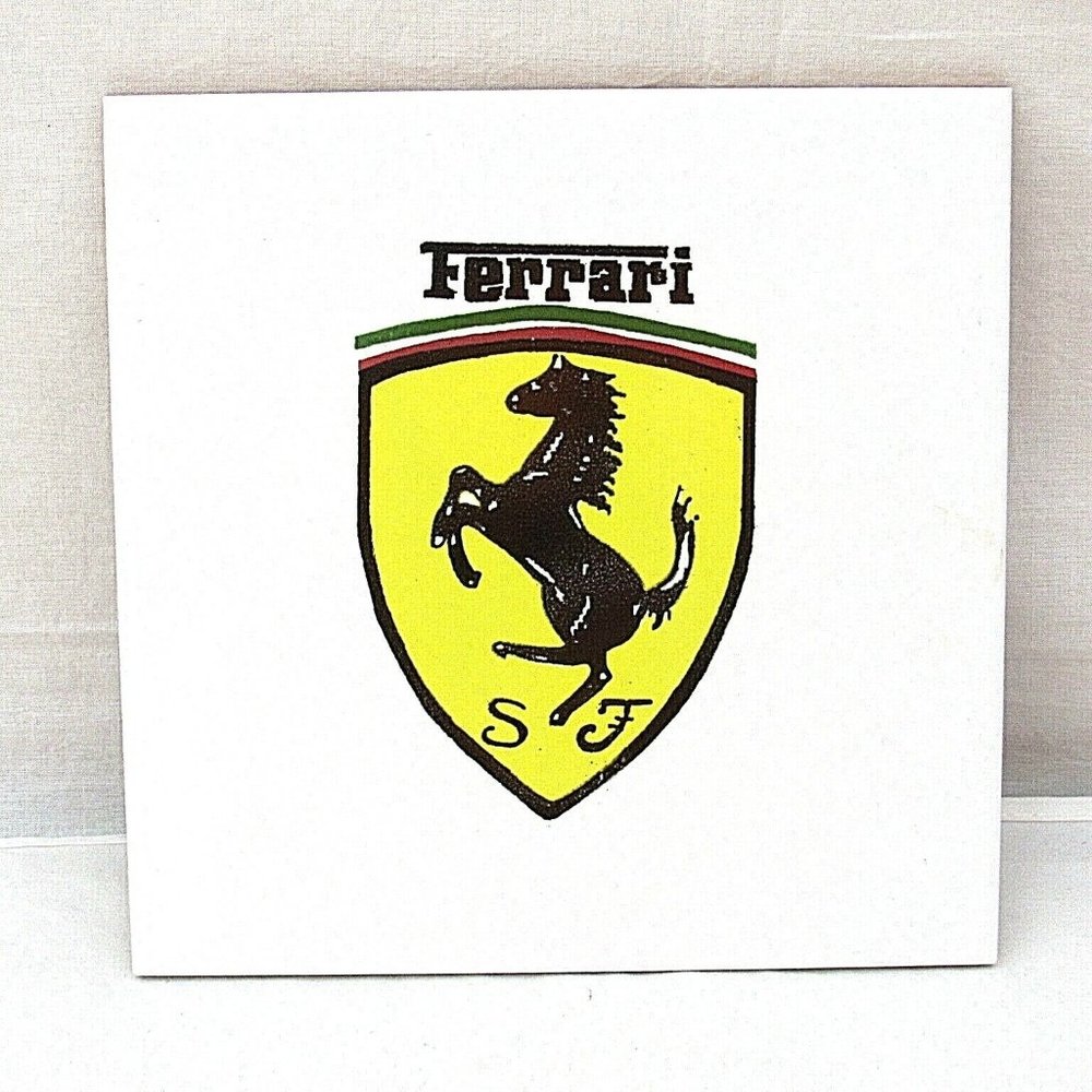 Ferrari Prancing Horse Ceramic Tile 8" x 8" Made in Italy New Floor Back Splash